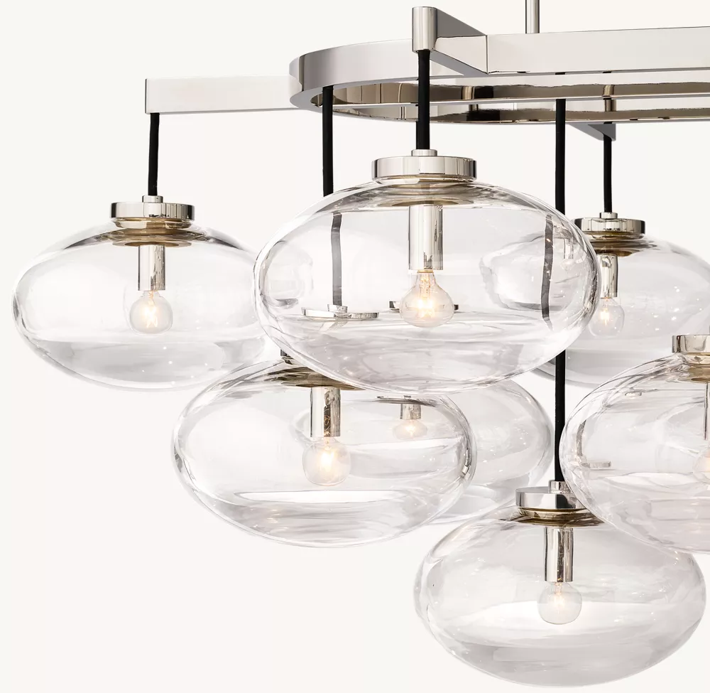 CABRETTE CLEAR GLASS LINEAR CHANDELIER 54