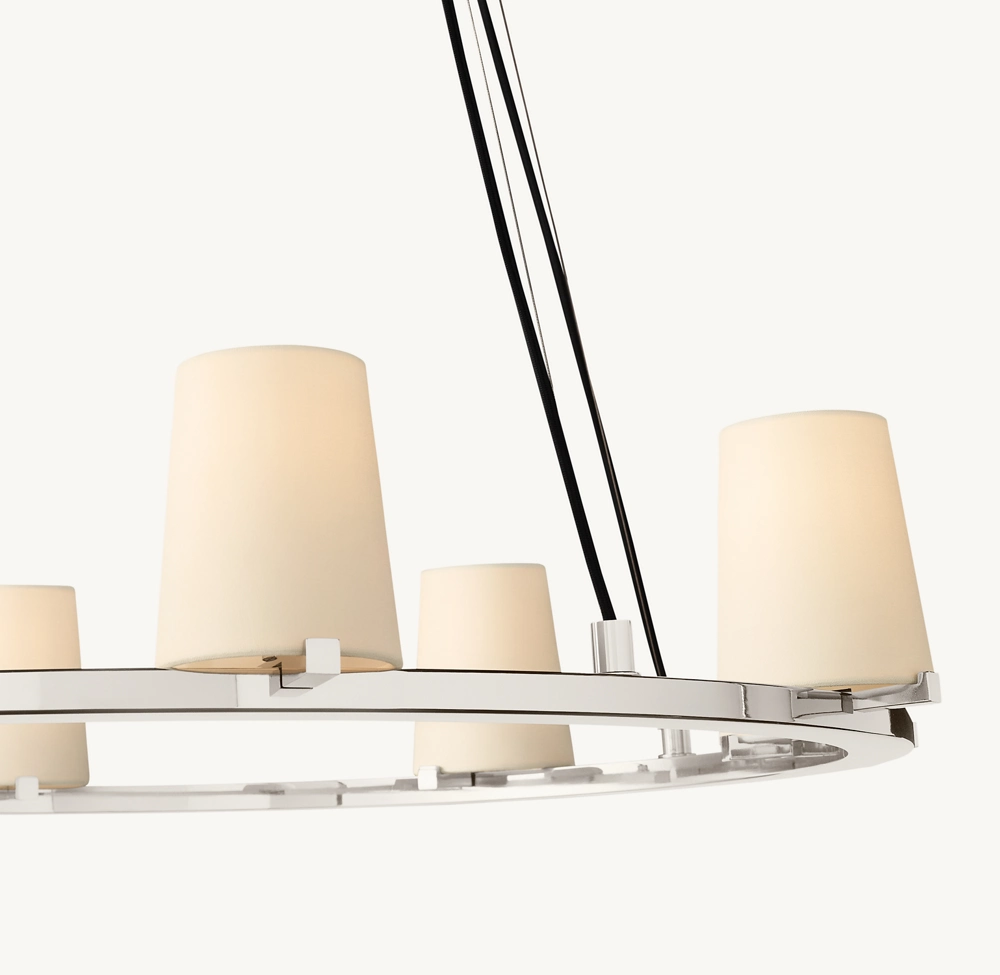 PAUILLAC FABRIC SHADE ROUND CHANDELIER 48