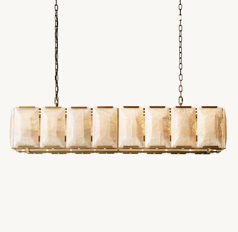 HARLOW CALCITE RECTANGULAR CHANDELIER 54