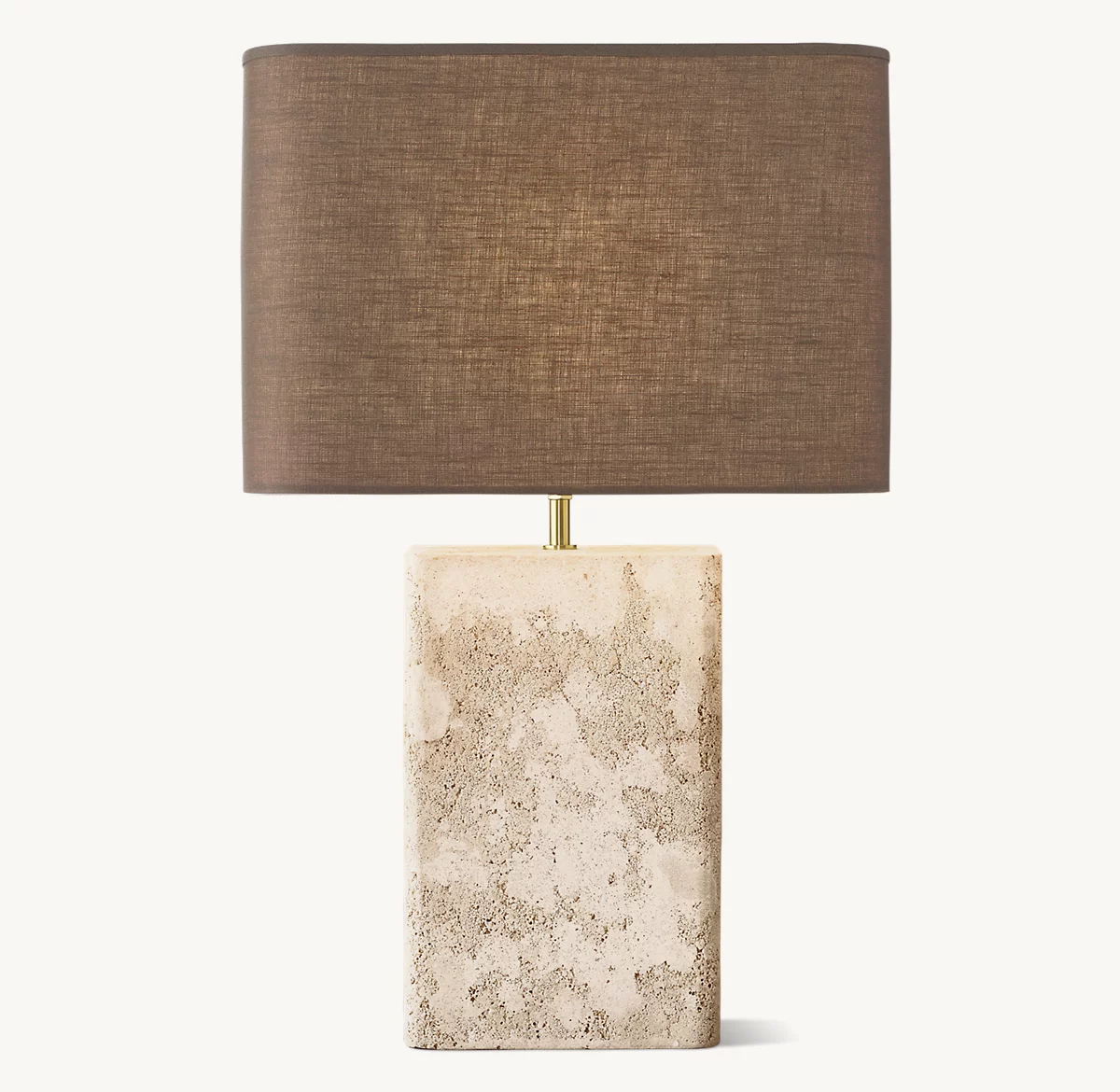 TALLADO CLASSICO TRAVERTINE RECTANGULAR TABLE LAMP - Mochaccino