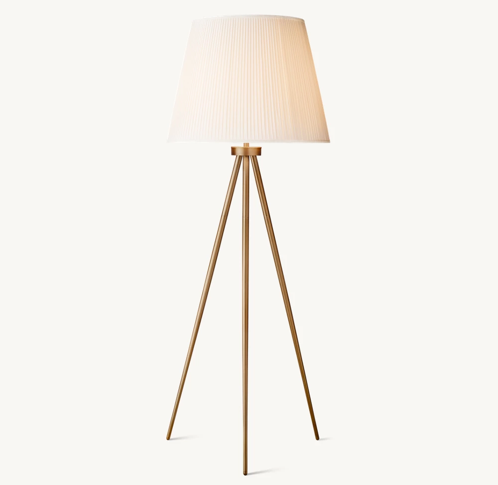 REED WHITE PLEATED SILK SHADE FLOOR LAMP - Image 7