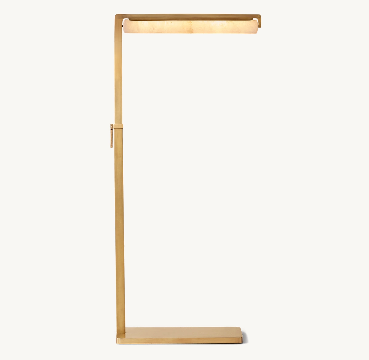 Audubon Alabaster Task Floor Lamp - Lacquered Burnished Brass