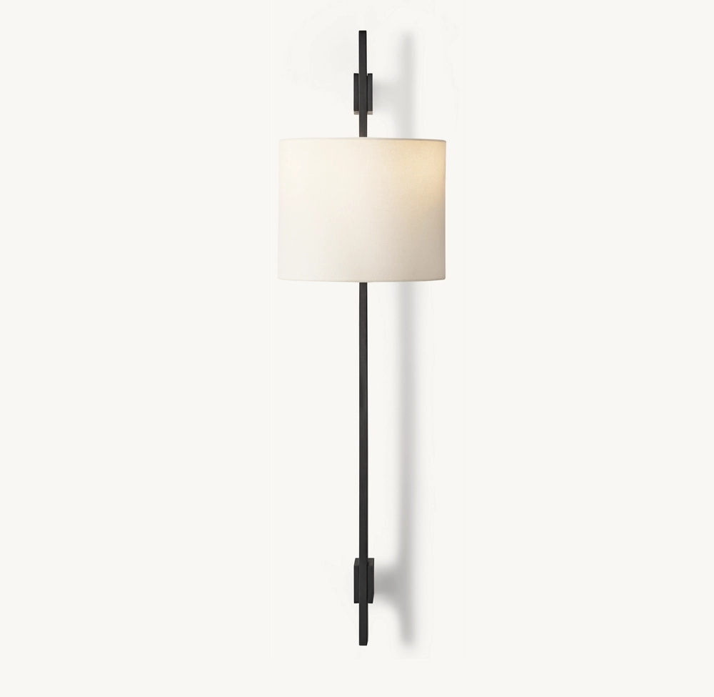 VELA RECTANGULAR BAR SCONCE - ROUND SHADE - Image 2