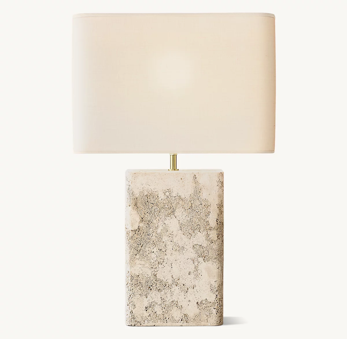 TALLADO CLASSICO TRAVERTINE RECTANGULAR TABLE LAMP - White