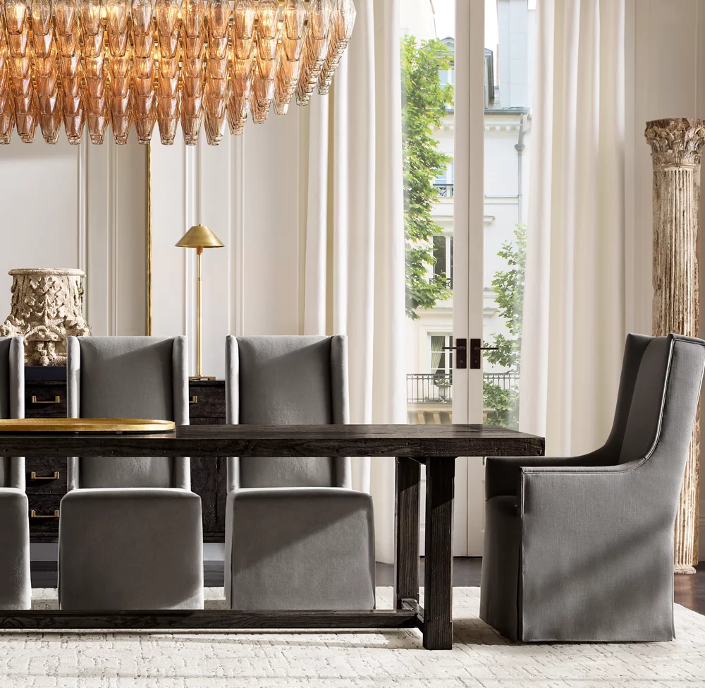 CHIARA SMOKE GLASS TIERED RECTANGULAR CHANDELIER 74