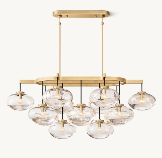 CABRETTE CLEAR GLASS LINEAR CHANDELIER 54