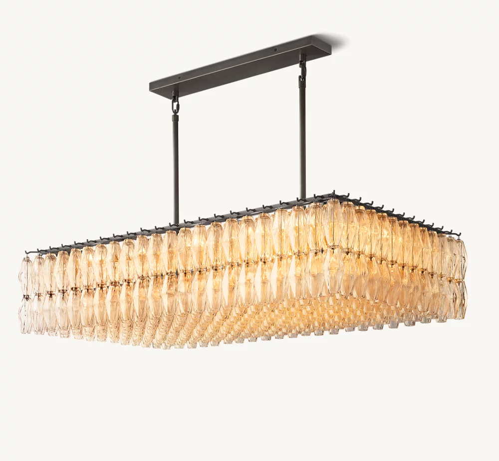 CHIARA CLEAR GLASS RECTANGULAR CHANDELIER 54