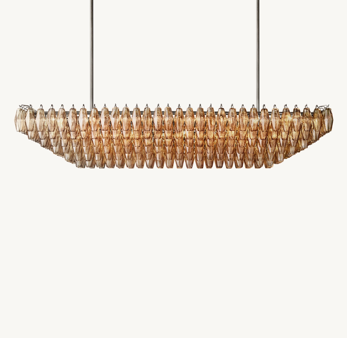 CHIARA SMOKE GLASS TIERED RECTANGULAR CHANDELIER 74