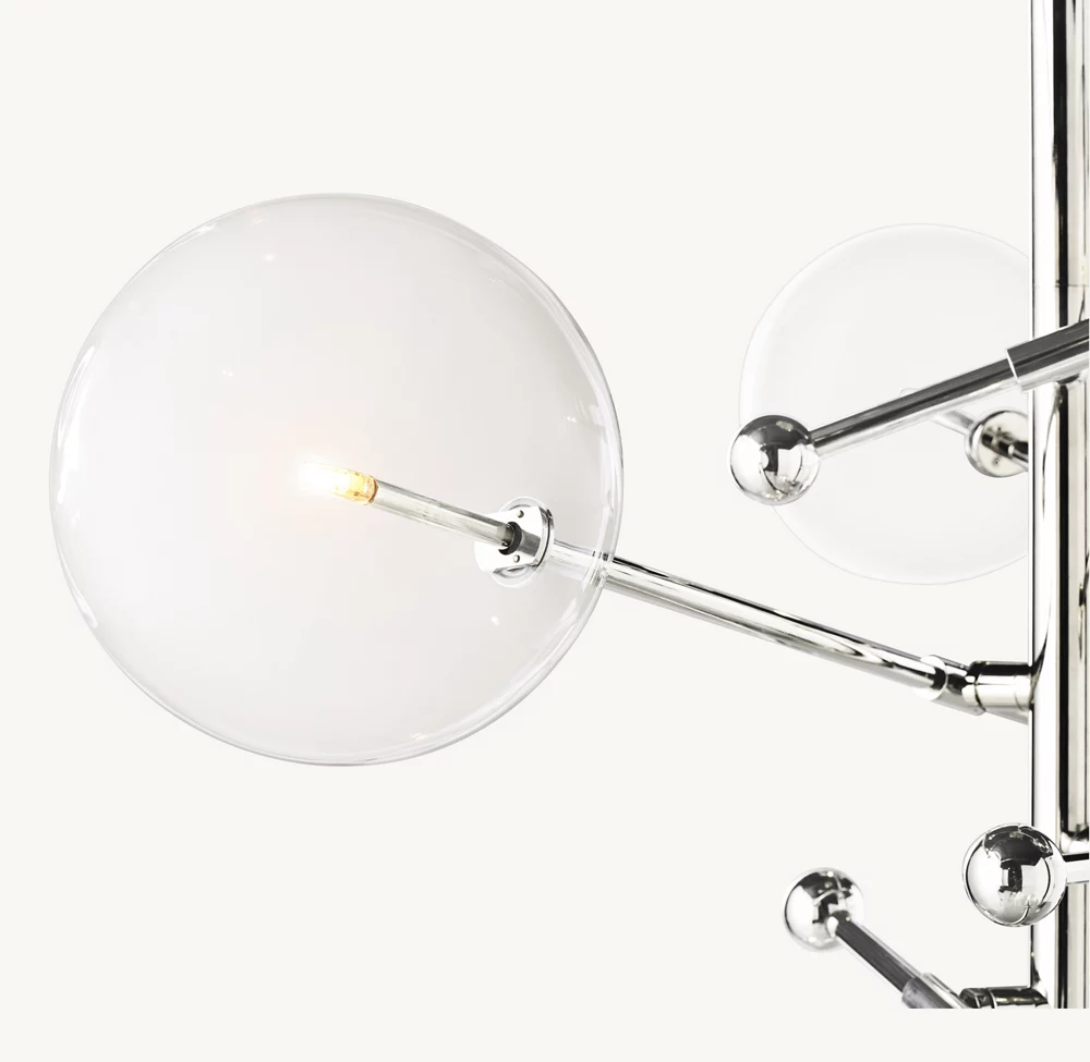 GLASS GLOBE MOBILE SIX-ARM CHANDELIER 40