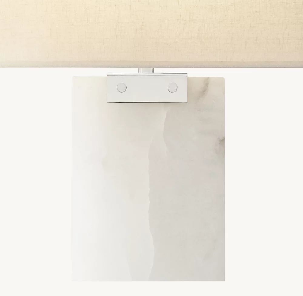 RECTANGULAR COLUMN ALABASTER TABLE LAMP - Image 2