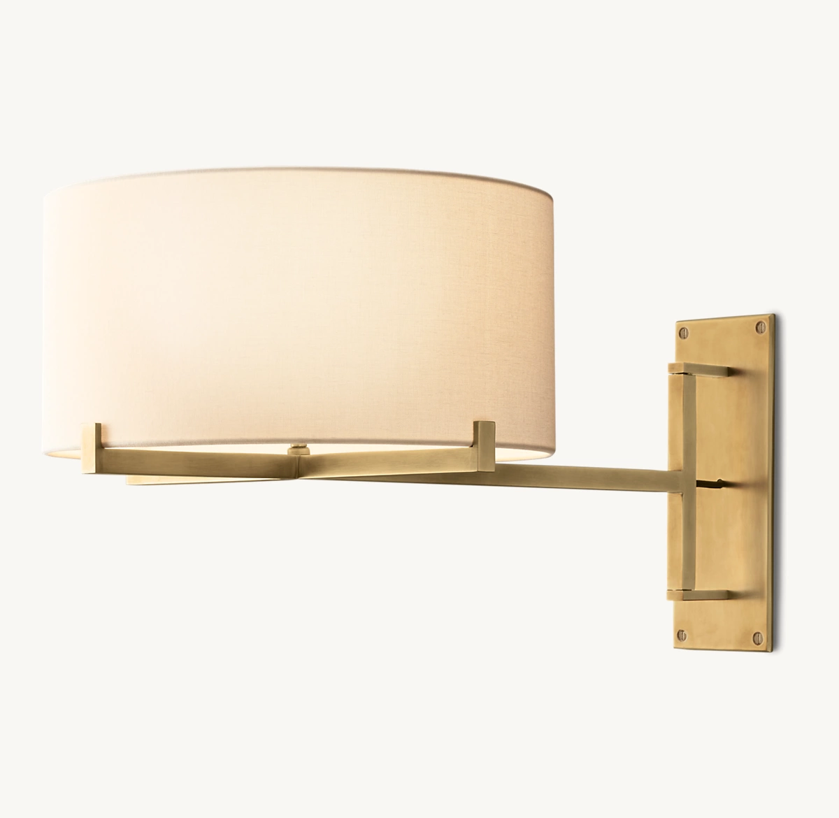 PAUILLAC DRUM SHADE SWING-ARM SCONCE - Lacquered Burnished Brass