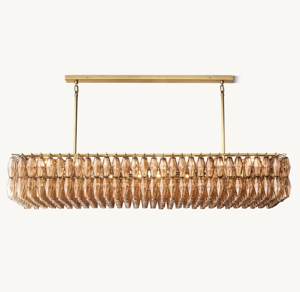 CHIARA SMOKE GLASS RECTANGULAR CHANDELIER 74