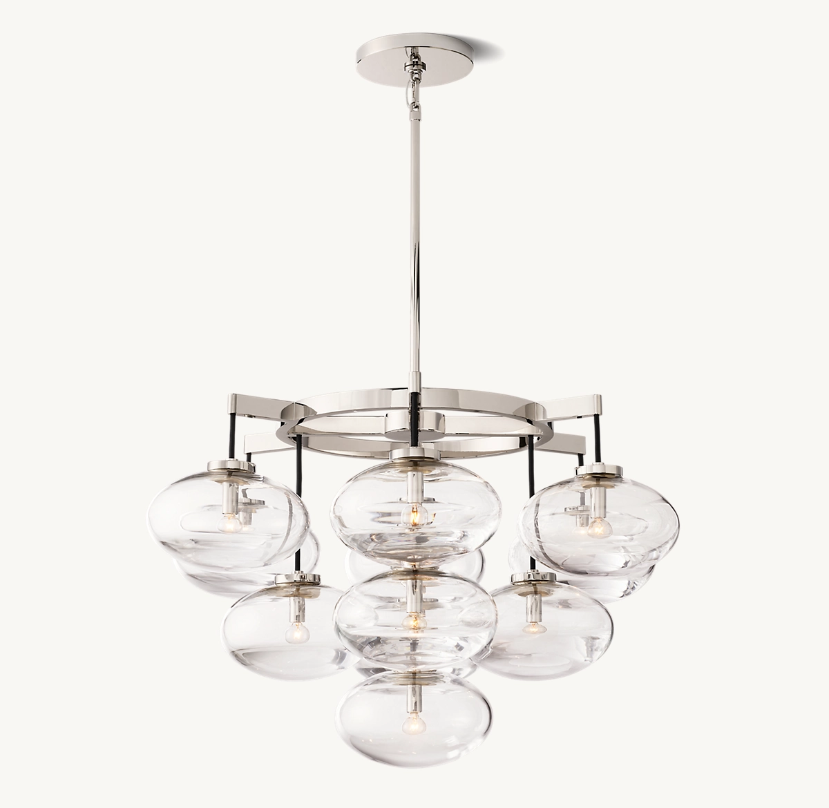 CABRETTE CLEAR GLASS ROUND CHANDELIER 36