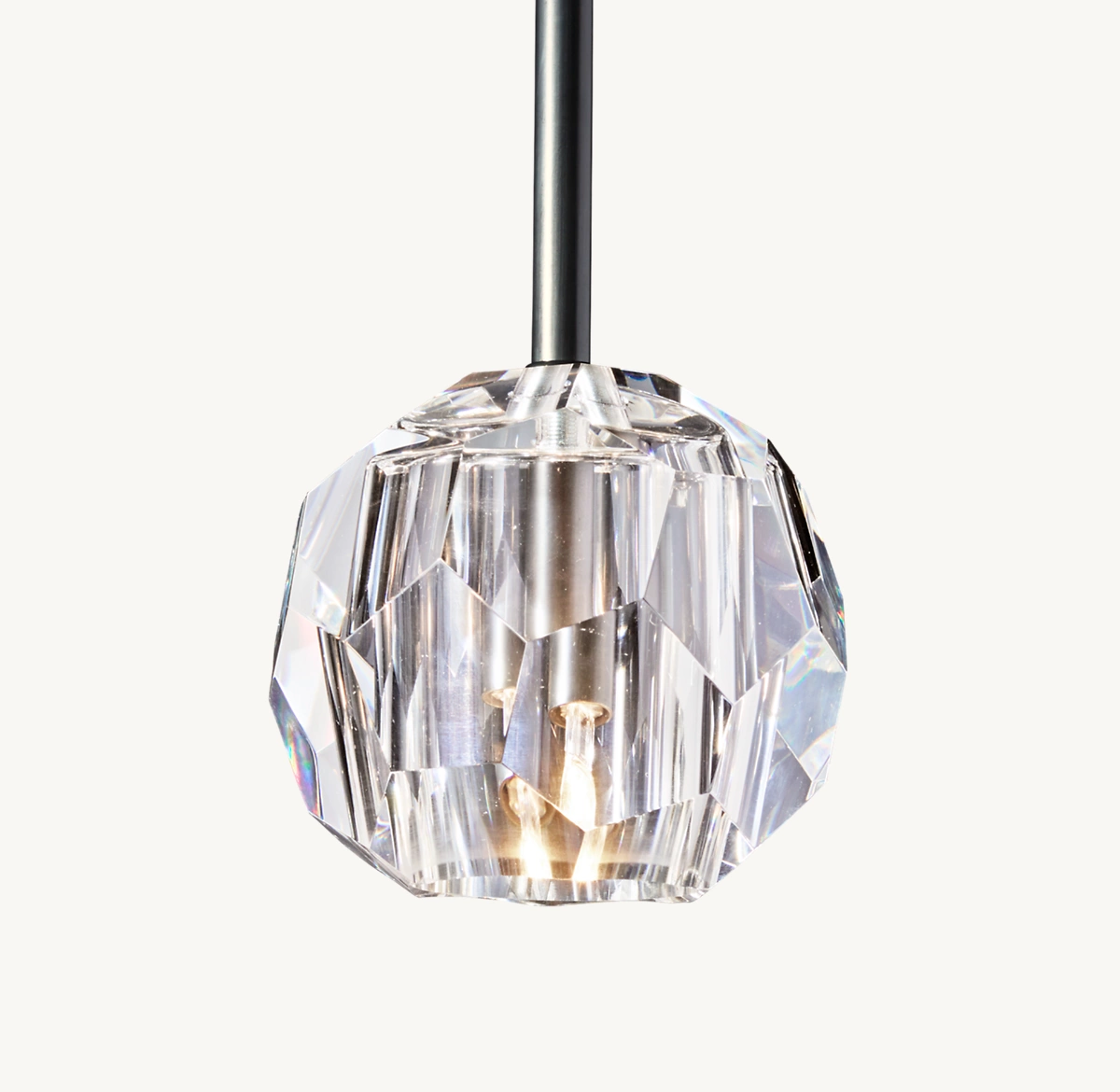 BOULE DE CRISTAL CLEAR GLASS ROD PENDANT - Bronze