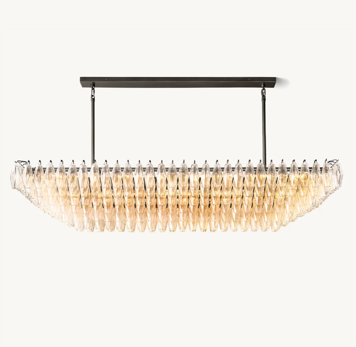 CHIARA CLEAR GLASS TIERED RECTANGULAR CHANDELIER 74