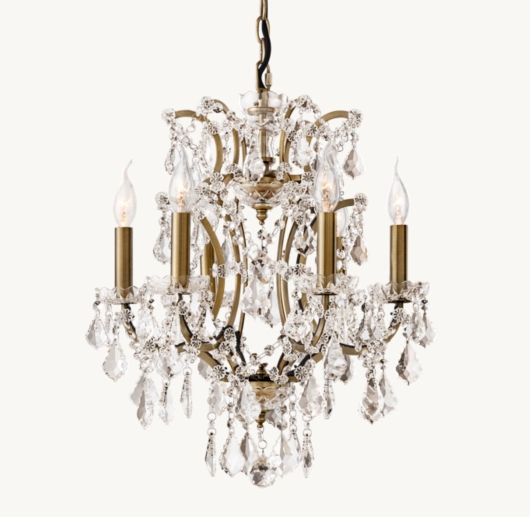 19TH C. ROCOCO IRON & CRYSTAL ROUND CHANDELIER 18