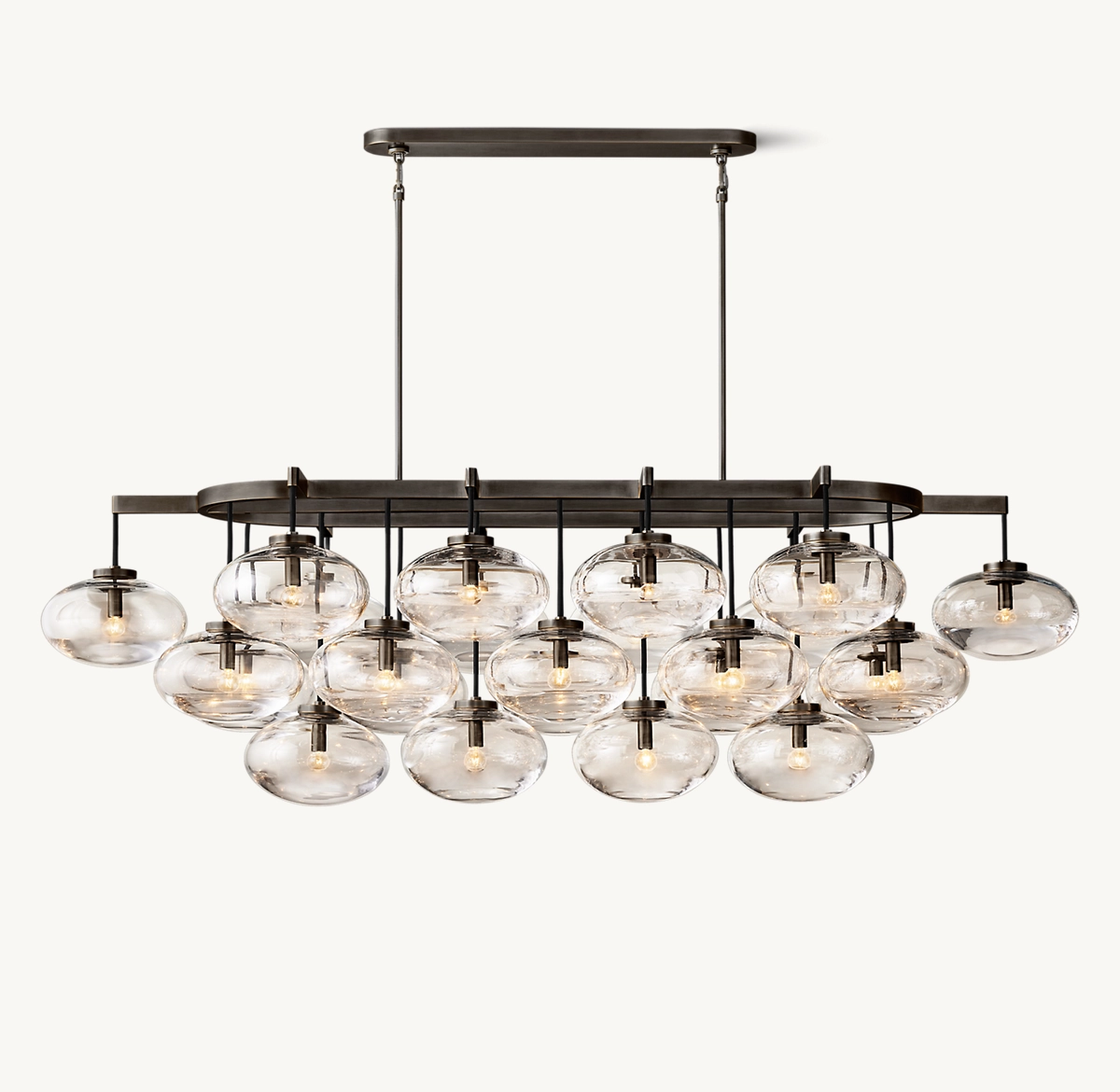 CABRETTE CLEAR GLASS LINEAR CHANDELIER 72