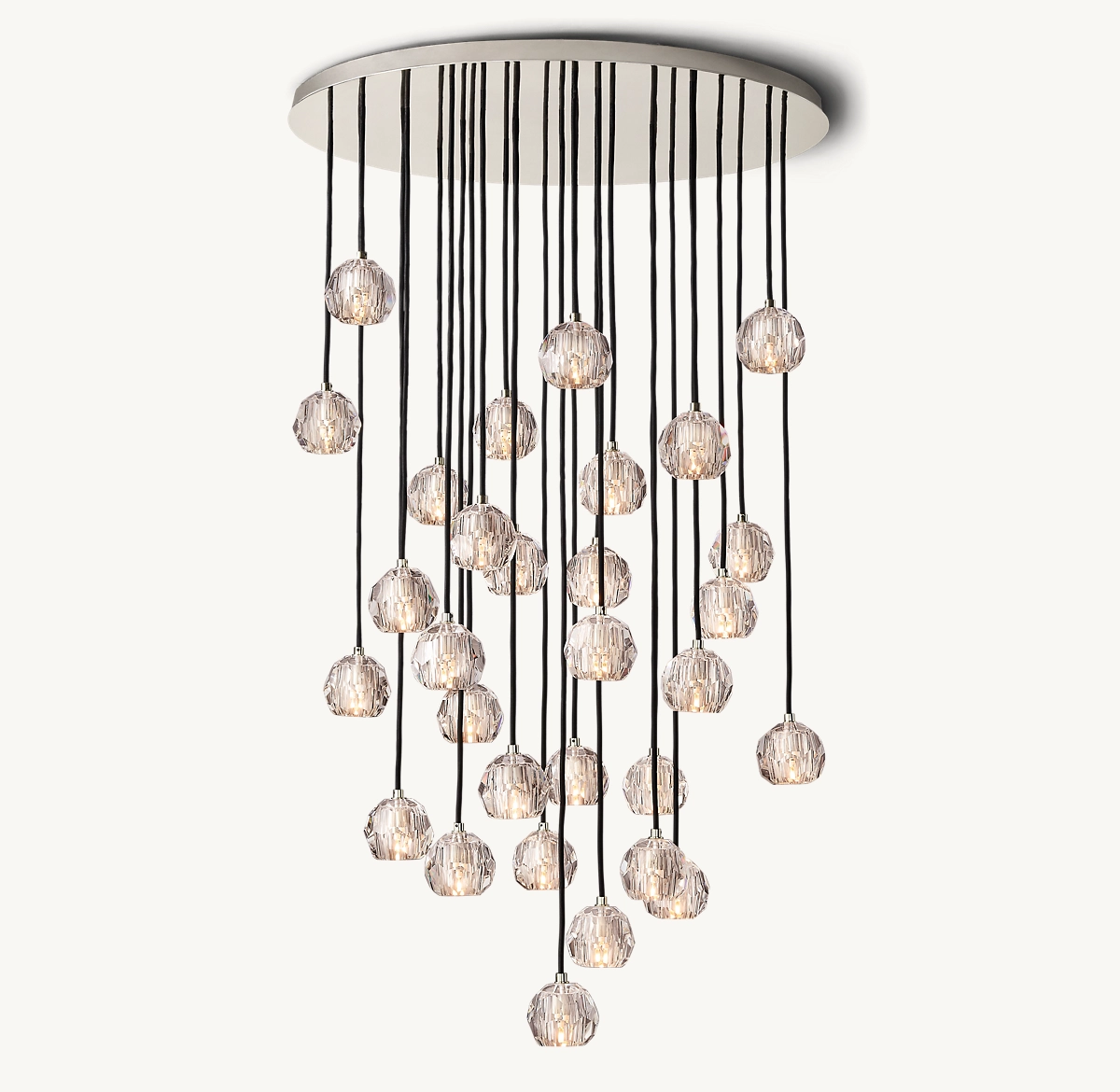 BOULE DE CRISTAL CLEAR GLASS ROUND CLUSTER CHANDELIER 40