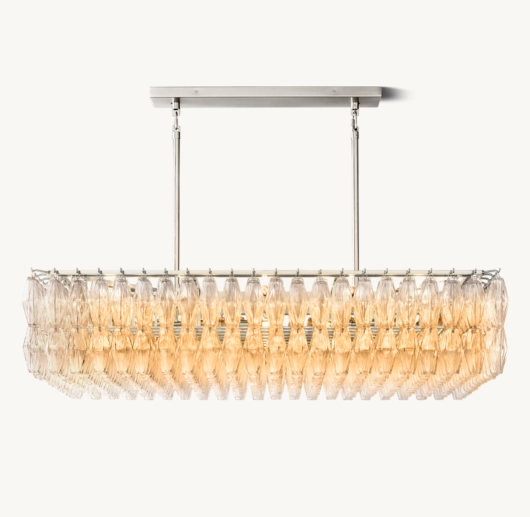 CHIARA CLEAR GLASS RECTANGULAR CHANDELIER 54