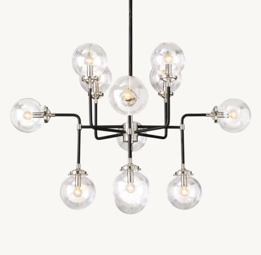 BISTRO GLOBE CLEAR GLASS CHANDELIER 42