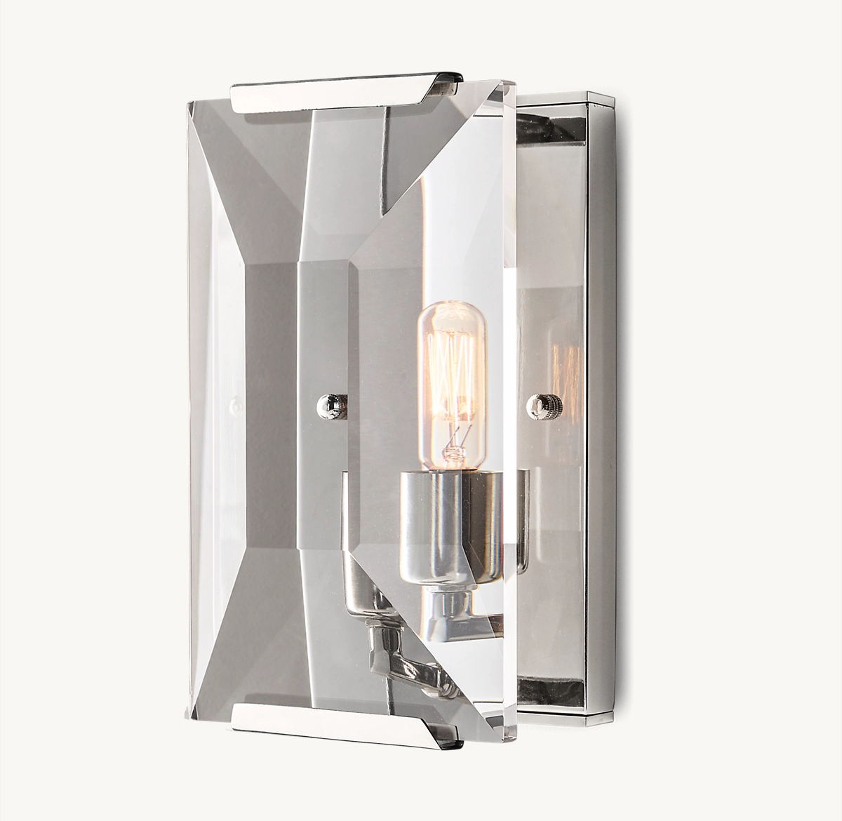 HARLOW CRYSTAL SCONCE - Polished Stainless Steel