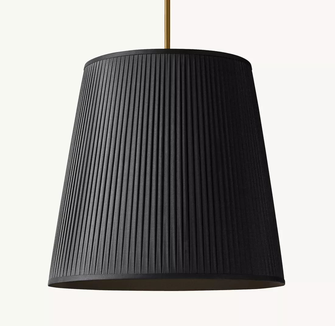 REED WHITE PLEATED BARREL PENDANT - Finish Options, Fabric Options
