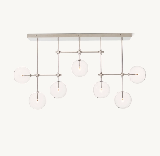 GLASS GLOBE MOBILE LINEAR CHANDELIER 60