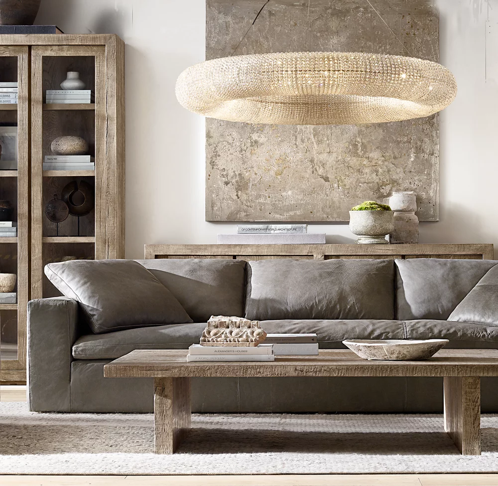 CRYSTAL HALO CLEAR ROUND LED CHANDELIER 72