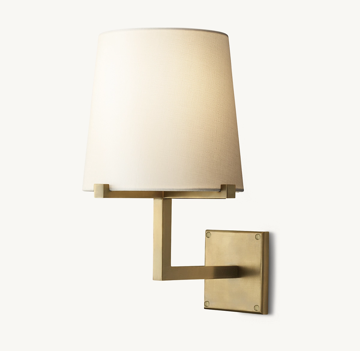 PAUILLAC FABRIC SHADE GRAND SCONCE - Lacquered Burnished Brass