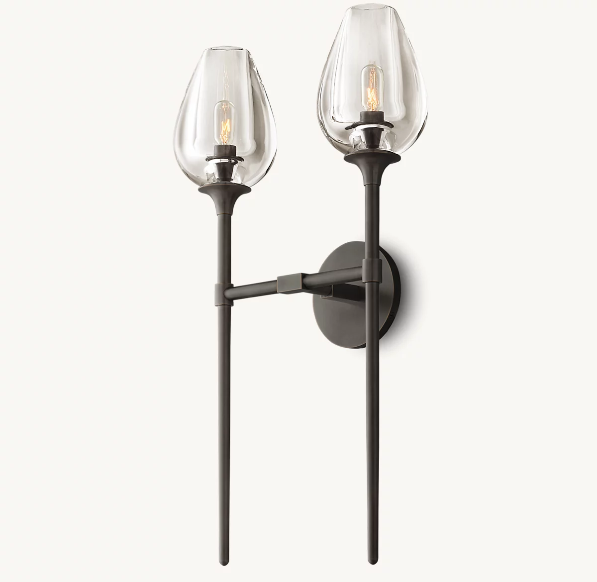TULIP DOUBLE SCONCE - Bronze