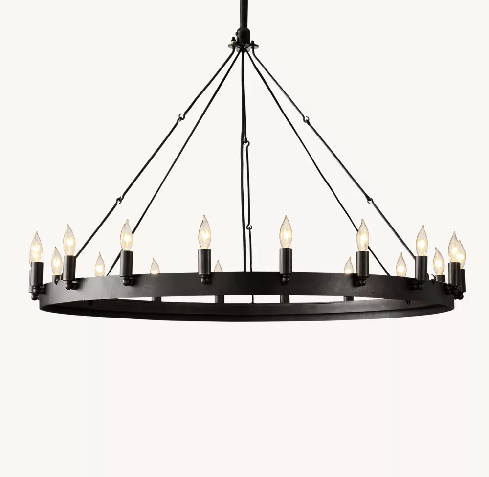 CAMINO VINTAGE CANDELABRA ROUND CHANDELIER 38