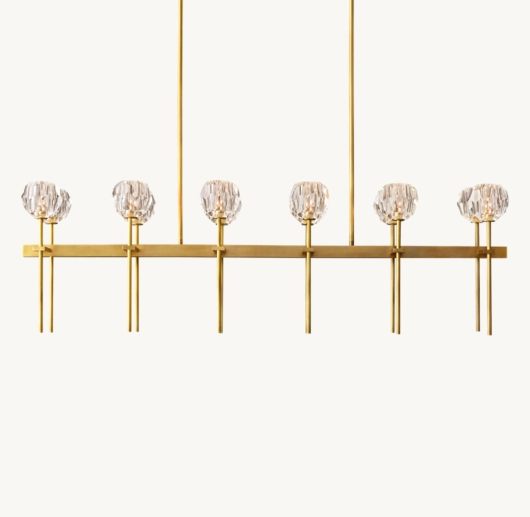 BOULE DE CRISTAL CLEAR GLASS DOUBLE LINEAR CHANDELIER 60