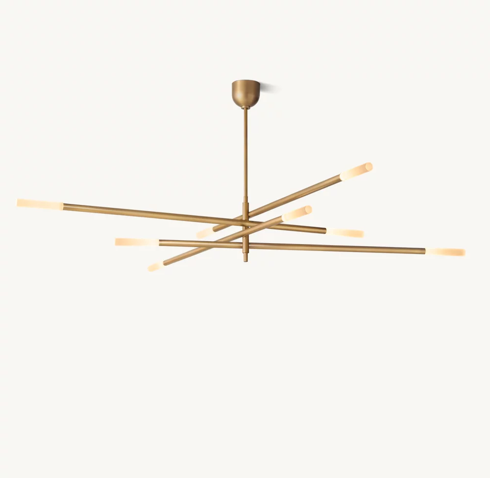 ROUSSEAU 8-LIGHT MOBILE ETCHED ROD CHANDELIER - Image 3