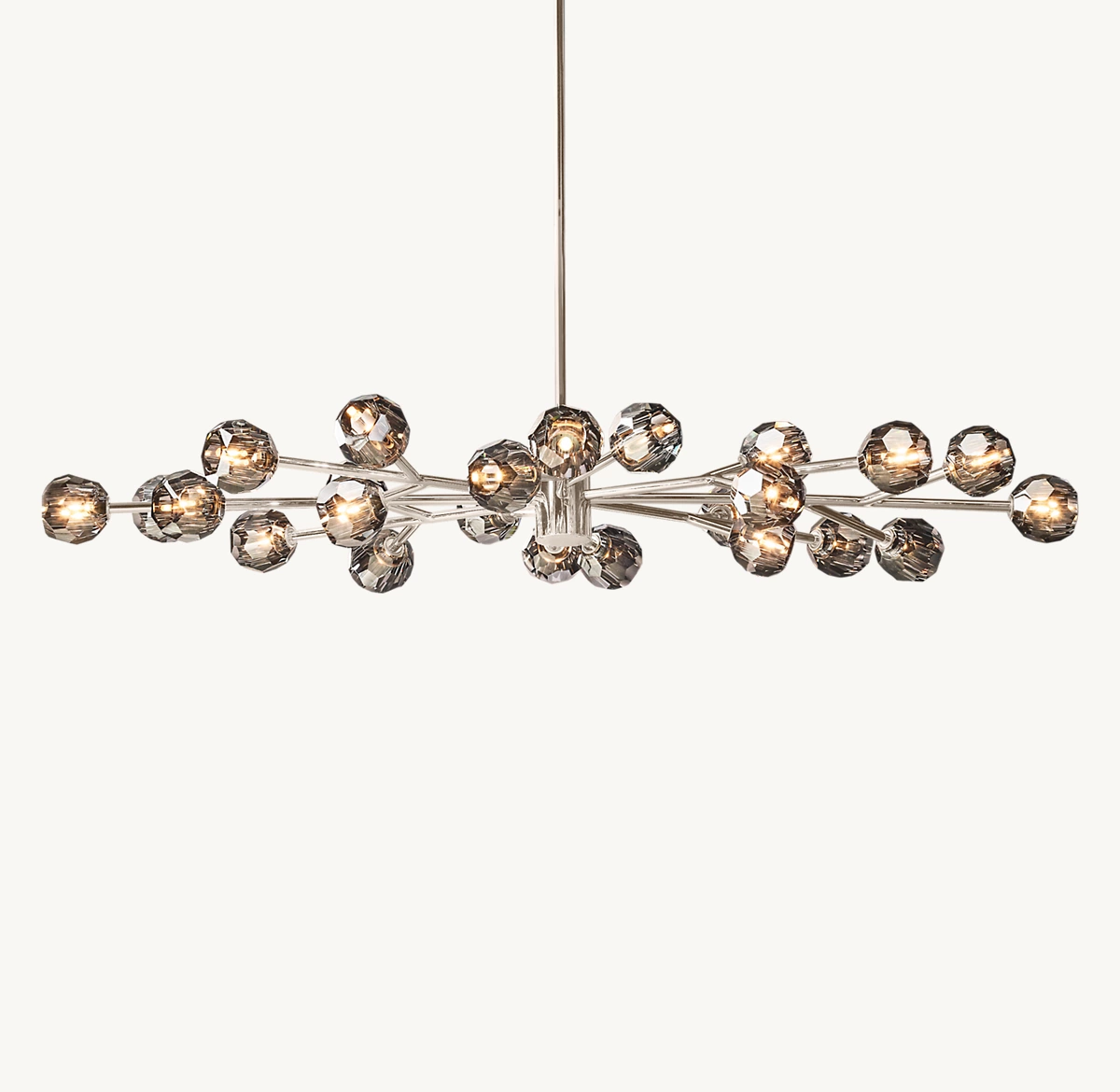 BOULE DE CRISTAL SMOKE GLASS OVAL CHANDELIER 72