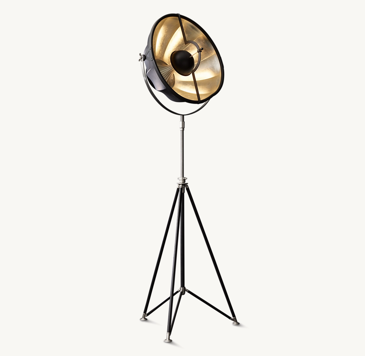 FORTUNY® STUDIO 63 TRIPOD FLOOR LAMP - Black/ Silver Leaf