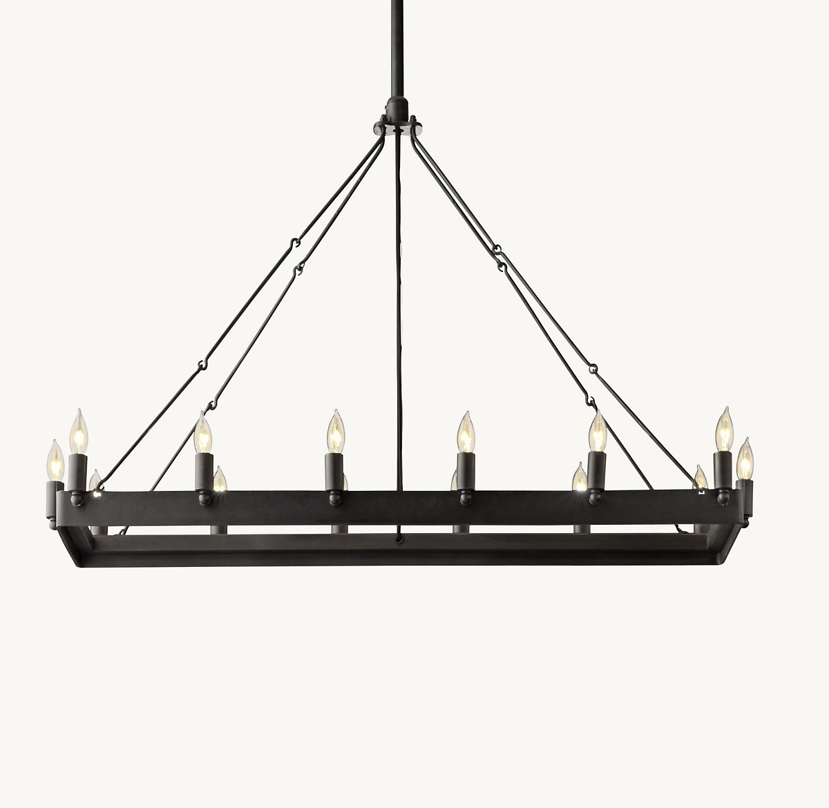 CAMINO VINTAGE CANDELABRA RECTANGULAR CHANDELIER 41
