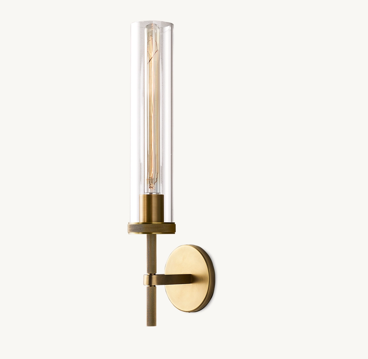 LAMBETH KNURLED GRAND SCONCE - Lacquered Burnished Brass