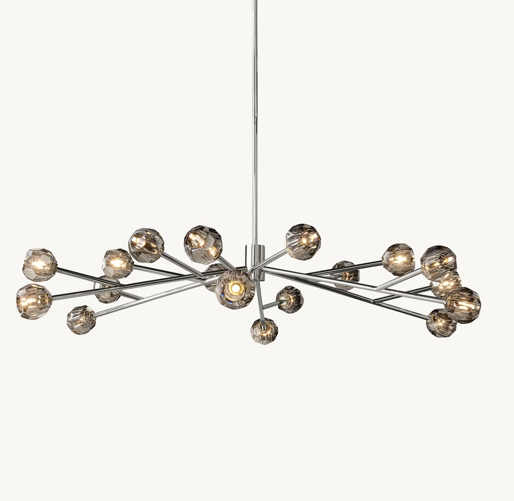 BOULE DE CRISTAL SMOKE GLASS ROUND CHANDELIER 72