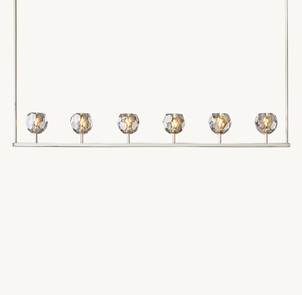 BOULE DE CRISTAL SMOKE GLASS LINEAR CHANDELIER 60