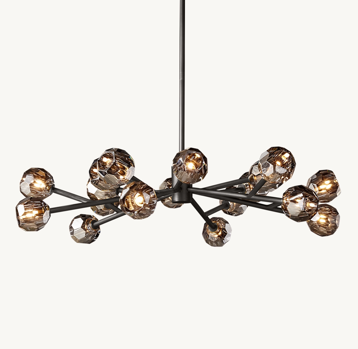 BOULE DE CRISTAL SMOKE GLASS ROUND CHANDELIER 48