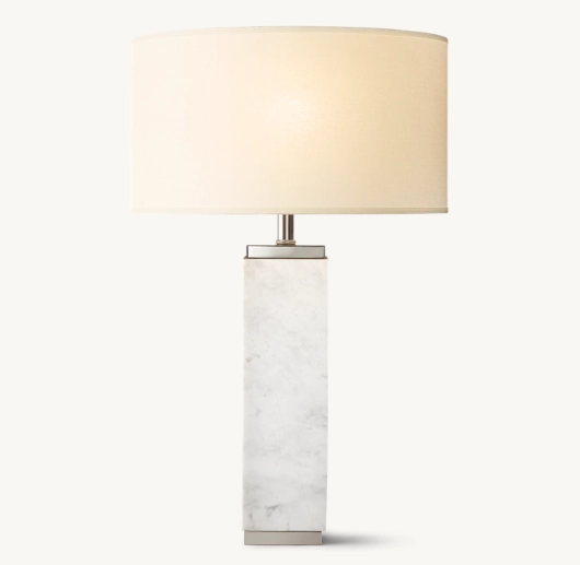 SQUARE COLUMN MARBLE TABLE LAMP