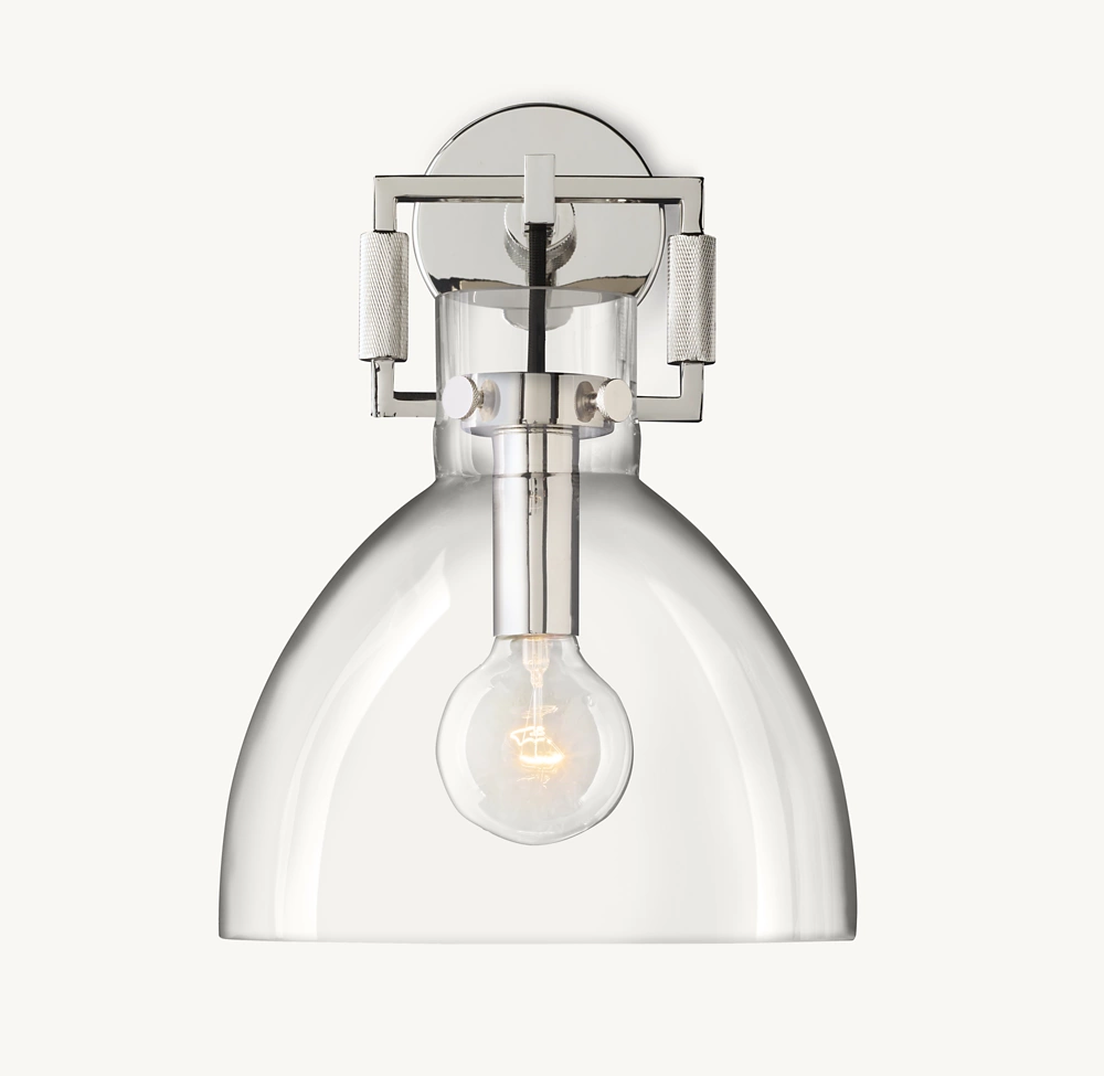 MACHINIST GLASS CLOCHE SCONCE 10