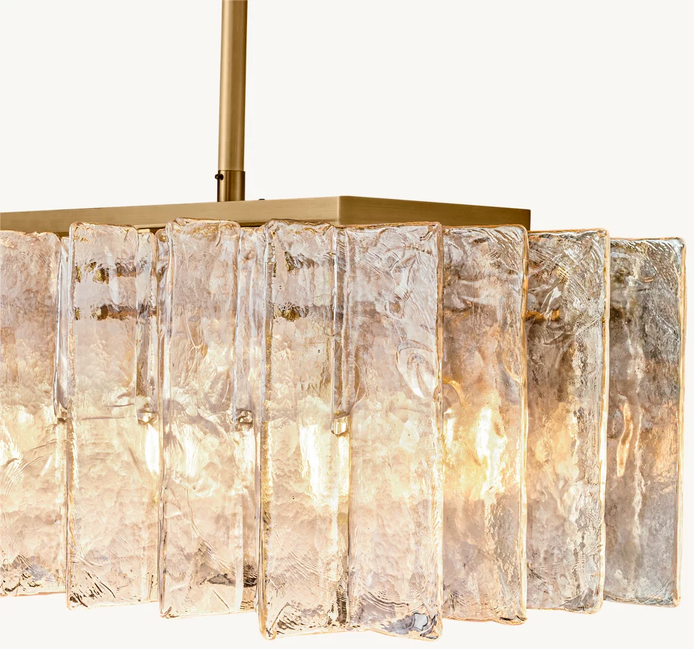LATTICE SMOKE GLASS LINEAR CHANDELIER 67