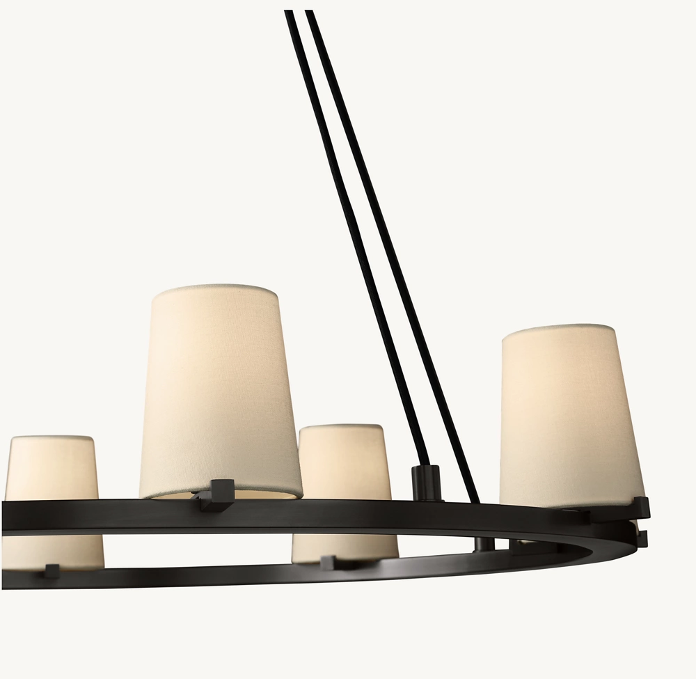 PAUILLAC FABRIC SHADE ROUND CHANDELIER 48