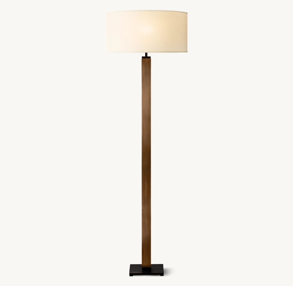 SQUARE COLUMN FLOOR LAMP - Vintage Brass/ Bronze