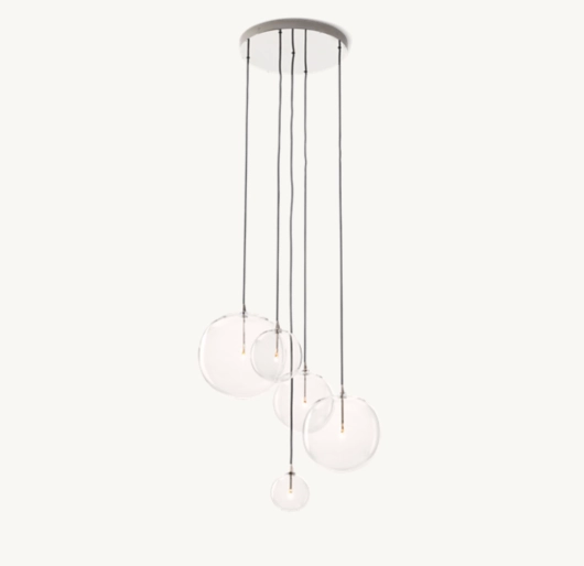 GLASS GLOBE MOBILE CLUSTER CHANDELIER 28
