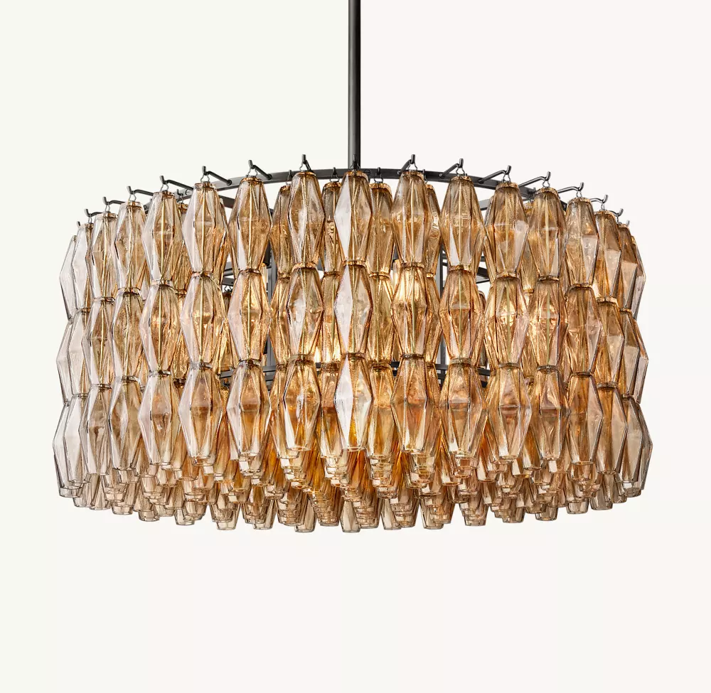 CHIARA SMOKE GLASS ROUND CHANDELIER 37