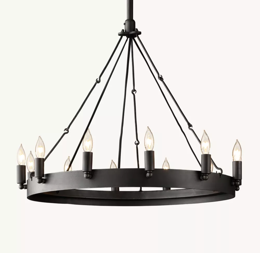 CAMINO VINTAGE CANDELABRA ROUND CHANDELIER 26