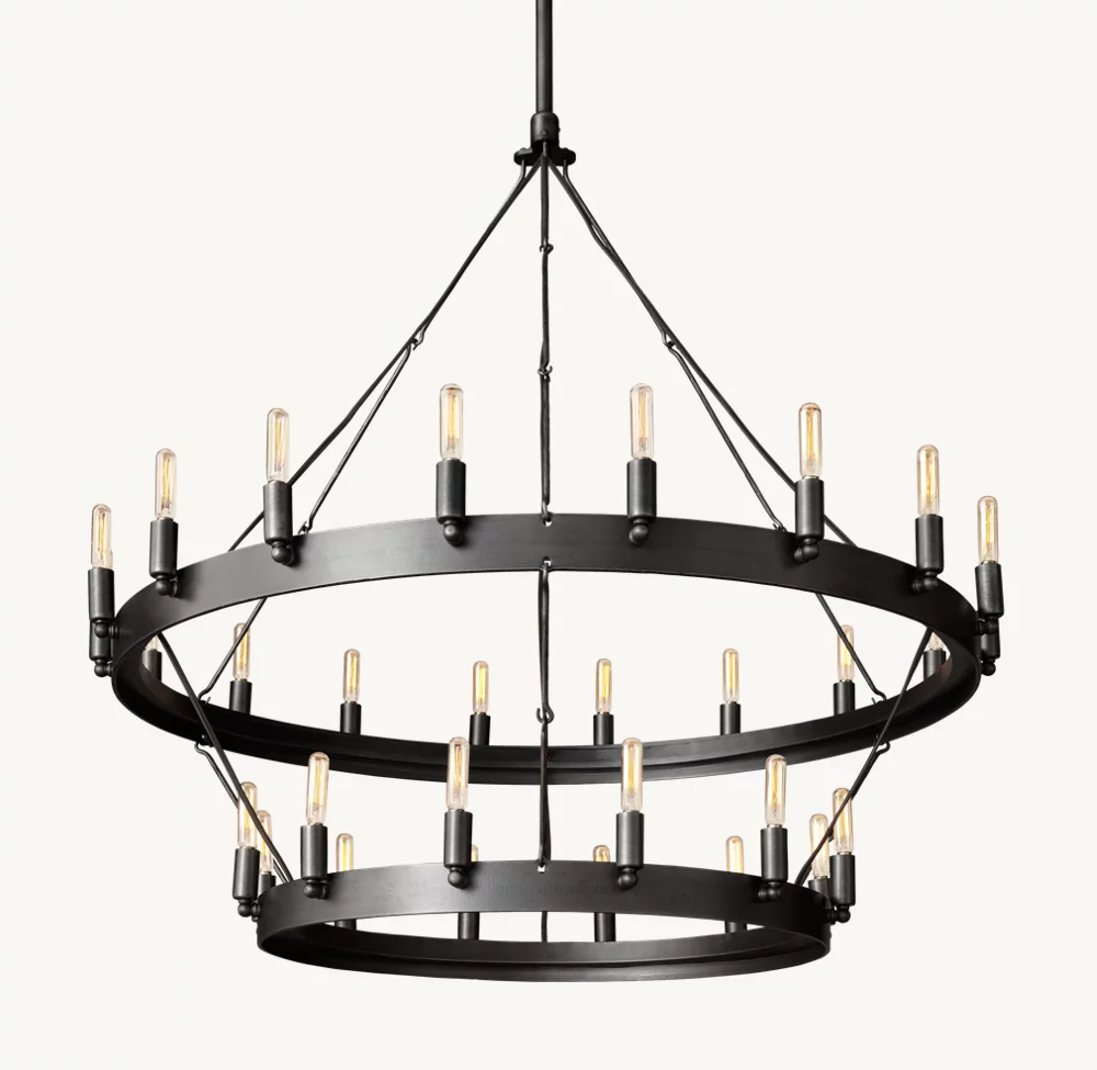 CAMINO VINTAGE FILAMENT TWO-TIER CHANDELIER 38