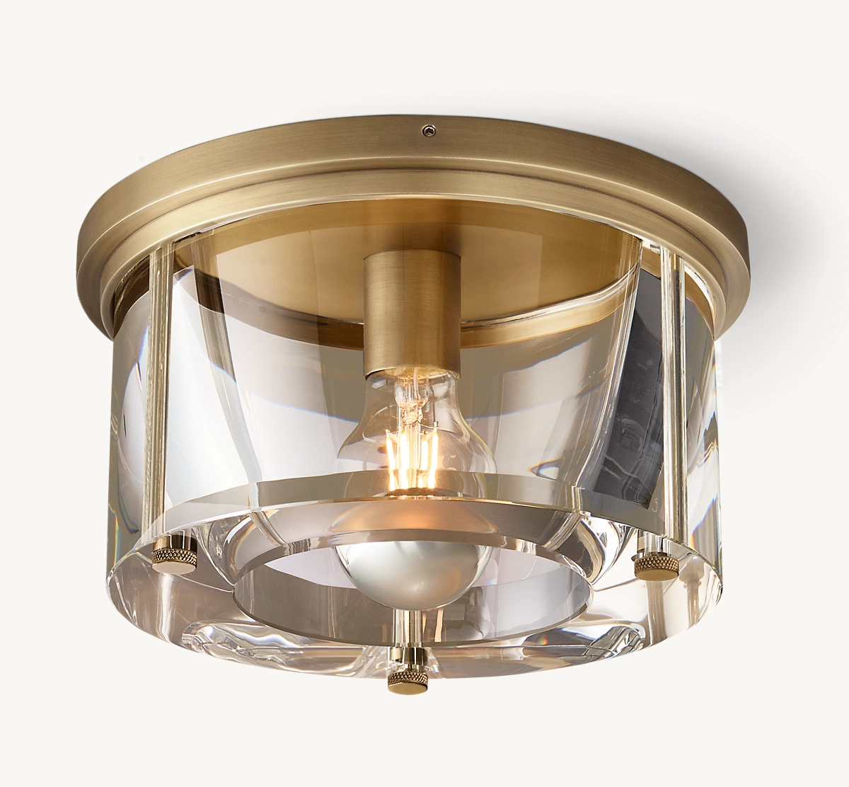 SAVILE ROUND FLUSHMOUNT - Lacquered Burnished Brass